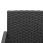 vidaXL Set comedor de jardín 3 pzas con cojines PP aspecto ratán negro vidaXL Set comedor de jardín 3 pzas con cojines PP aspecto ratán negro