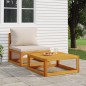 vidaXL Sofás de jardín 2 pzas con cojines madera maciza acacia
