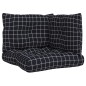 vidaXL Cojines para palés 3 piezas tela Oxford a cuadros negros vidaXL Cojines para palés 3 piezas tela Oxford a cuadros negros