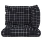 vidaXL Cojines para palés 3 piezas tela Oxford a cuadros negros vidaXL Cojines para palés 3 piezas tela Oxford a cuadros negros