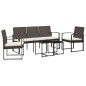 vidaXL Set comedor de jardín 5 pzas y cojines PP aspecto ratán marrón vidaXL Set comedor de jardín 5 pzas y cojines PP aspecto ratán marrón