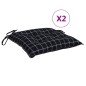 vidaXL Cojines para silla 2 uds tela Oxford a cuadros negro 50x50x7 cm vidaXL Cojines para silla 2 uds tela Oxford a cuadros negro 50x50x7 cm