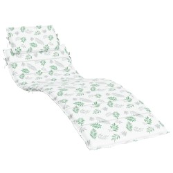 vidaXL Cojín de tumbona tela Oxford estampado de hojas