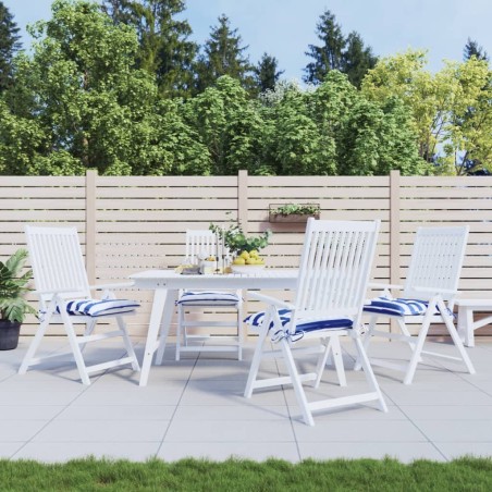 vidaXL Cojines de silla 4 uds tela Oxford rayas azul blanco 50x50x7 cm