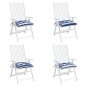vidaXL Cojines de silla 4 uds tela Oxford rayas azul blanco 50x50x7 cm vidaXL Cojines de silla 4 uds tela Oxford rayas azul blanco 50x50x7 cm