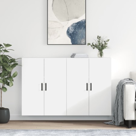 vidaXL Armarios de pared 2 unidades blanco 69,5x34x90 cm