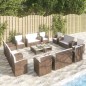 vidaXL Set muebles de jardín 16 pzas y cojines ratán sintético marrón vidaXL Set muebles de jardín 16 pzas y cojines ratán sintético marrón
