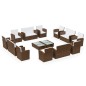 vidaXL Set muebles de jardín 16 pzas y cojines ratán sintético marrón vidaXL Set muebles de jardín 16 pzas y cojines ratán sintético marrón