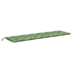 vidaXL Cojín para banco de jardín tela estampado de hojas 200x50x7 cm