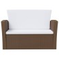 vidaXL Set muebles de jardín 16 pzas y cojines ratán sintético marrón vidaXL Set muebles de jardín 16 pzas y cojines ratán sintético marrón