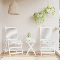 vidaXL Cojines para silla 2 uds tela estampado de hojas 40x40x7 cm