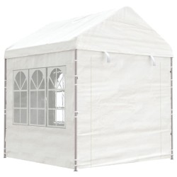 vidaXL Cenador con techo polietileno blanco 2,28x2,23x2,69 m