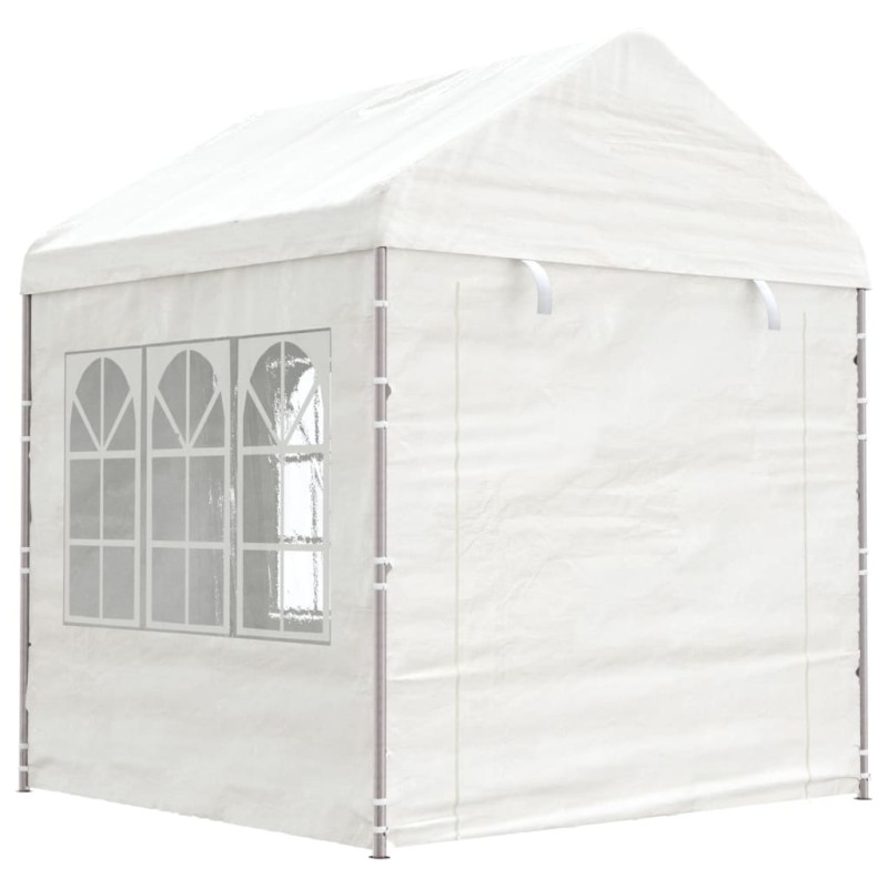 vidaXL Cenador con techo polietileno blanco 2,28x2,23x2,69 m vidaXL Cenador con techo polietileno blanco 2,28x2,23x2,69 m