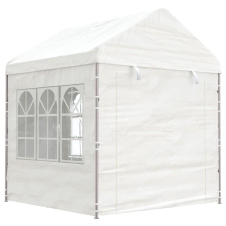 vidaXL Cenador con techo polietileno blanco 2,28x2,23x2,69 m
