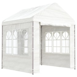 vidaXL Cenador con techo polietileno blanco 2,28x2,23x2,69 m