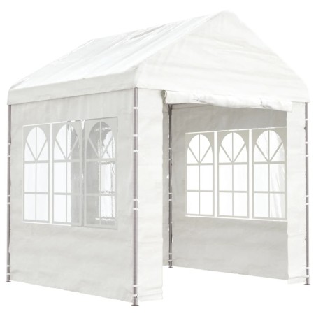 vidaXL Cenador con techo polietileno blanco 2,28x2,23x2,69 m