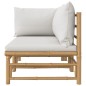 vidaXL Set de muebles de jardín 2 piezas bambú y cojines gris claro vidaXL Set de muebles de jardín 2 piezas bambú y cojines gris claro
