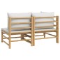vidaXL Set de muebles de jardín 2 piezas bambú y cojines gris claro vidaXL Set de muebles de jardín 2 piezas bambú y cojines gris claro