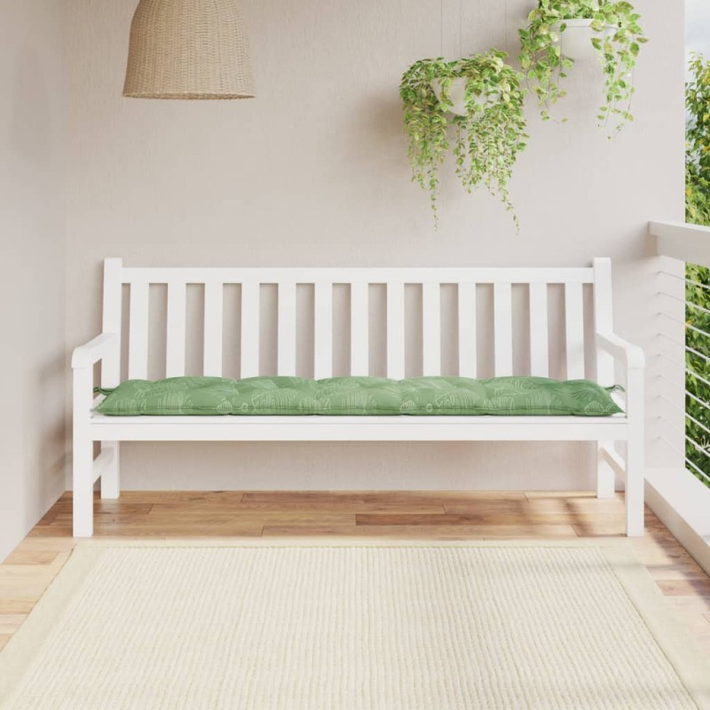 vidaXL Cojín banco de jardín tela Oxford estampado hojas 180x50x7 cm vidaXL Cojín banco de jardín tela Oxford estampado hojas 180x50x7 cm