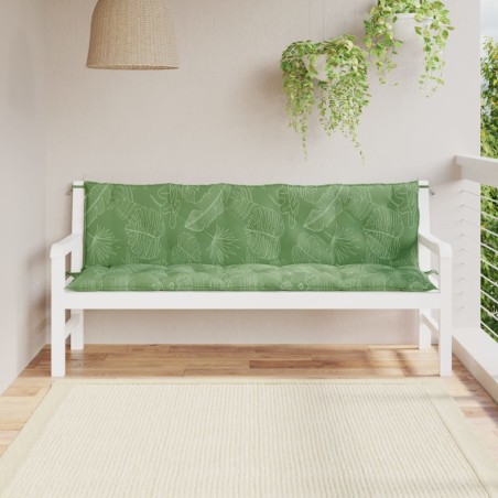 vidaXL Cojines de banco de jardín 2 uds tela Oxford estampado de hojas