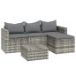 vidaXL Set de muebles de jardín 3 pzas y cojines ratán sintético gris vidaXL Set de muebles de jardín 3 pzas y cojines ratán sintético gris