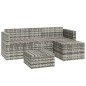 vidaXL Set de muebles de jardín 3 pzas y cojines ratán sintético gris vidaXL Set de muebles de jardín 3 pzas y cojines ratán sintético gris