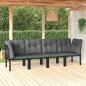 vidaXL Set de muebles de jardín 4 piezas ratán sintético negro y gris vidaXL Set de muebles de jardín 4 piezas ratán sintético negro y gris