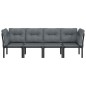 vidaXL Set de muebles de jardín 4 piezas ratán sintético negro y gris vidaXL Set de muebles de jardín 4 piezas ratán sintético negro y gris
