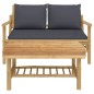 vidaXL Set de muebles de jardín 2 piezas bambú con cojines gris oscuro vidaXL Set de muebles de jardín 2 piezas bambú con cojines gris oscuro