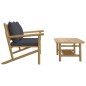 vidaXL Set de muebles de jardín 2 piezas bambú con cojines gris oscuro vidaXL Set de muebles de jardín 2 piezas bambú con cojines gris oscuro