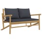 vidaXL Set de muebles de jardín 2 piezas bambú con cojines gris oscuro vidaXL Set de muebles de jardín 2 piezas bambú con cojines gris oscuro