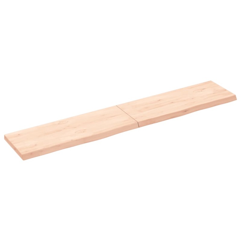 vidaXL Estante de pared madera maciza roble sin tratar 160x30x(2-4) cm vidaXL Estante de pared madera maciza roble sin tratar 160x30x(2-4) cm
