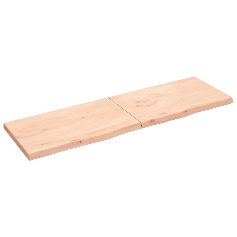 vidaXL Estante de pared madera maciza roble sin tratar 200x60x(2-6) cm vidaXL Estante de pared madera maciza roble sin tratar 200x60x(2-6) cm