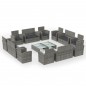 vidaXL Set de muebles de jardín 16 pzas y cojines ratán sintético gris vidaXL Set de muebles de jardín 16 pzas y cojines ratán sintético gris
