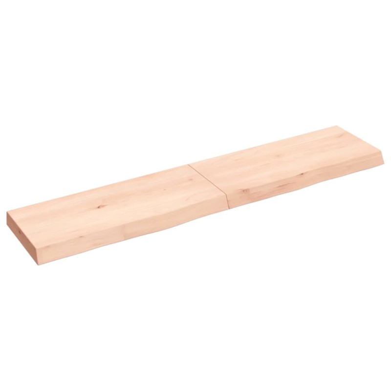 vidaXL Estante de pared madera maciza roble sin tratar 140x30x(2-6) cm vidaXL Estante de pared madera maciza roble sin tratar 140x30x(2-6) cm