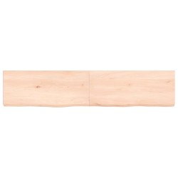 vidaXL Estante de pared madera maciza roble sin tratar 140x30x(2-6) cm
