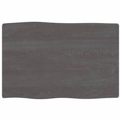vidaXL Tablero mesa madera tratada borde vivo marrón 60x40x(2-6) cm