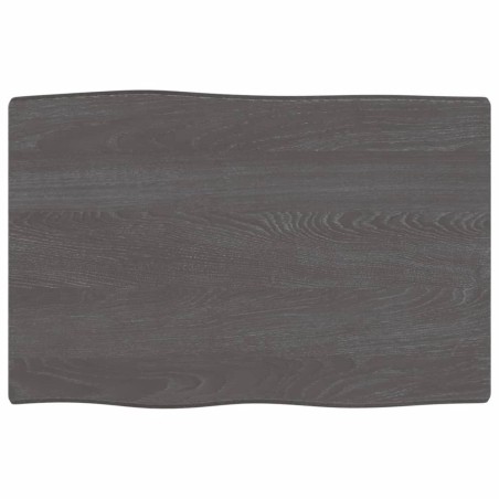 vidaXL Tablero mesa madera tratada borde vivo marrón 60x40x(2-6) cm
