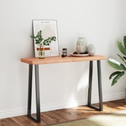 vidaXL Tablero mesa madera tratada borde natural marrón 120x40x(2-6)cm