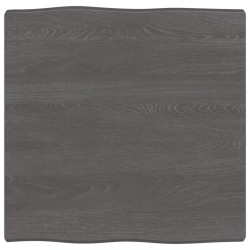 vidaXL Tablero mesa madera tratada borde vivo marrón 60x60x(2-4) cm