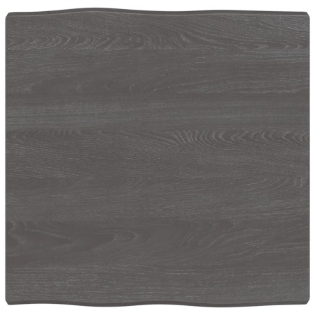 vidaXL Tablero mesa madera tratada borde vivo marrón 60x60x(2-4) cm