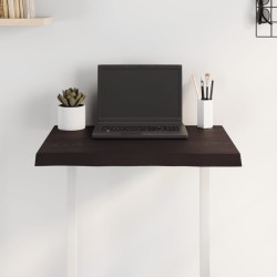 vidaXL Tablero mesa madera tratada borde vivo marrón 60x60x(2-4) cm