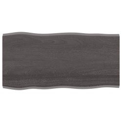 vidaXL Tablero mesa madera tratada roble borde vivo marrón 100x50x2 cm