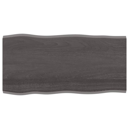 vidaXL Tablero mesa madera tratada roble borde vivo marrón 100x50x2 cm