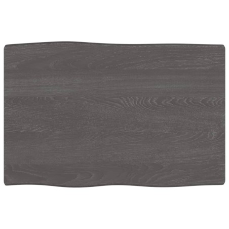 vidaXL Tablero mesa madera tratada roble borde vivo marrón 60x40x2 cm