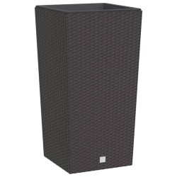 vidaXL Macetero con interior extraíble PP ratán marrón 21/49 L
