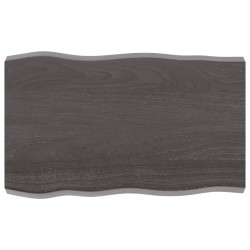 vidaXL Tablero mesa madera tratada borde vivo marrón 80x50x(2-6) cm