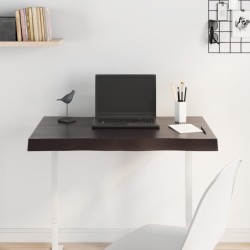 vidaXL Tablero mesa madera tratada borde vivo marrón 80x50x(2-6) cm