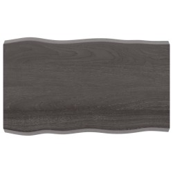 vidaXL Tablero mesa madera tratada borde vivo marrón 100x60x(2-6) cm