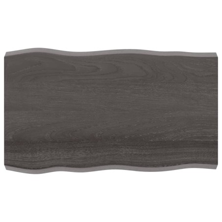 vidaXL Tablero mesa madera tratada borde vivo marrón 100x60x(2-6) cm